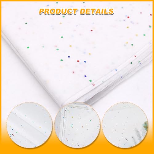 Glitzer Seidenpapier Verpackungsmaterial, 50 Blatt Weiß Seidenpapier Weiss zum Verpacken Geschenkpapier Verpackungspapier 50x33 cm