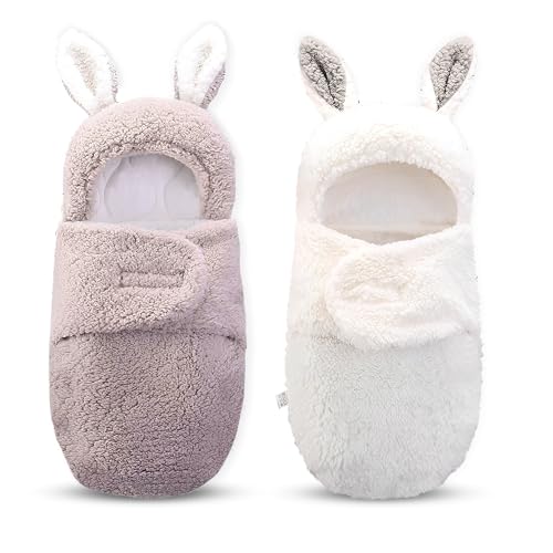 Image of DreamCoveCreation 2Pcs Newborn Baby 0-3 Months Swaddle Sleeping Sack Blanket, Gender Neutral 0-3 Months