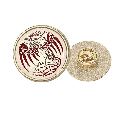 Broche phénix en métal doré au design ciselé, un bijou de veste prestigieux et raffiné