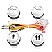 Easyget 4 Pcs/Lot 5V LED Illuminated Push Button 1P / 2P Player Start Buttons / 2X Coin Buttons for MAME / Jamma / Fighting Games / Arcade Video Games