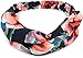 Produktbild styleBREAKER Damen Blumen Haarband mit Popart Rosen Muster, Twist Knoten und Gummizug, Stirnband, Headband, Retro Look 04026039, Farbe:Dunkelblau