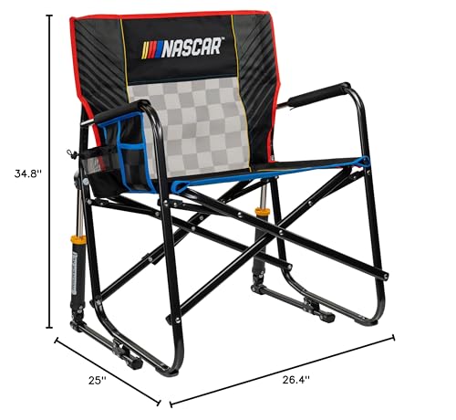 Silla de Camping Mecedora GCI Outdoor NASCAR Freestyle XL Rocker Negra miniatura 2