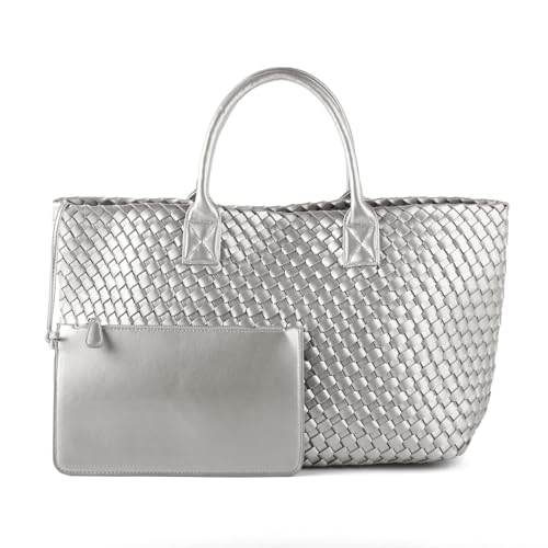 Bolso Tote tejido para mujer de gran capacidad miniatura 1