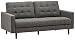 Rivet Cove Mid-Century Modern Tufted Sofa with Tapered Legs, 72"W, Dark Grey
