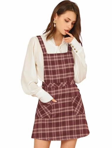 Robe à carreaux boutonnée avec motif tartan écossais rouge Allegra K taille XL