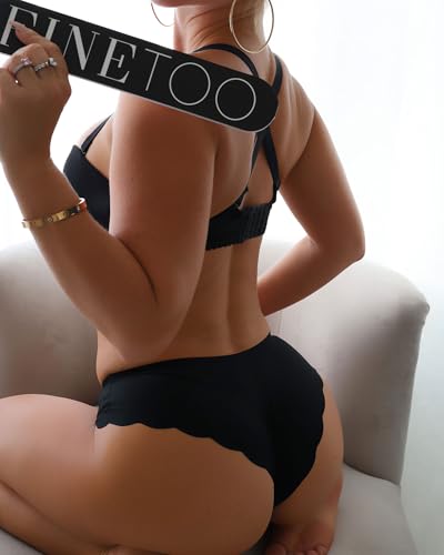 Image of FINETOO 6 pack Seamless Underwear for Women Sexy Low Rise Hipster Wave Edge No Show Bikini Panties Womens Cheeky S-XL