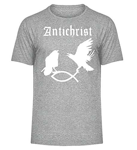 T-shirt homme Antichrist confortable motif corbeaux chiné