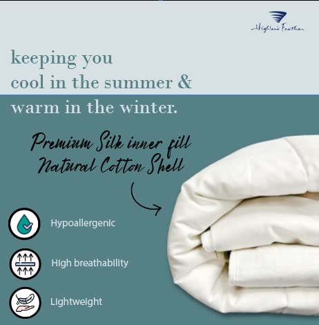 linens delight 100% Mulberry Silk Filled Thermoregulating Comforter - Queen