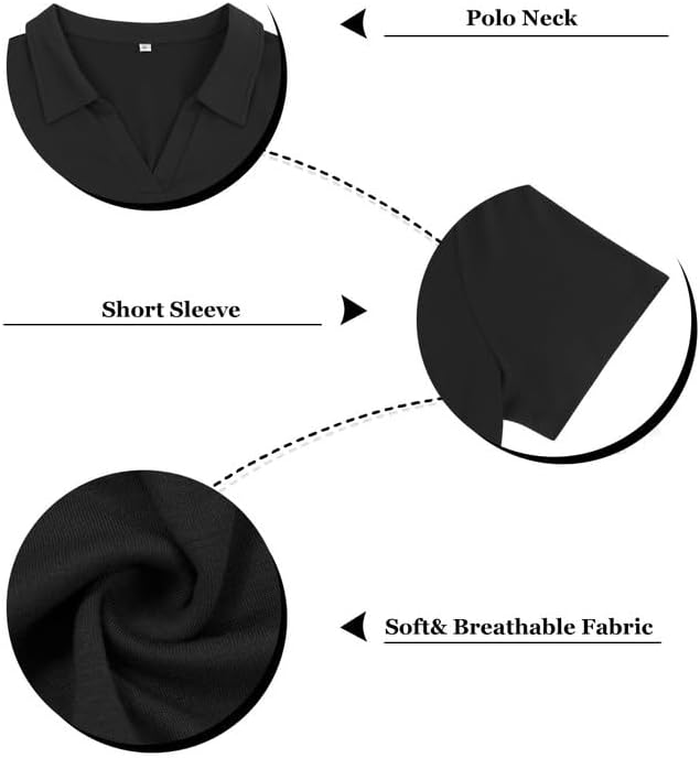 RITERA Plus Size Tops for Womens Polo Shirt Zipper Tshirt Office Business V Neck Tunic Work Blouses Dressy Collared Clothes - Image 6