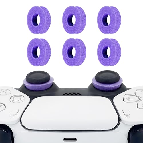 Image of 6 Pack Precision Rings Aim Assist for PS5, for PS4, Compatible with Xbox Controllers Accessories- Enhance Accuracy & Control with Soft Silicone Rings - Compatible with Fortnite & FPS Games, Purple