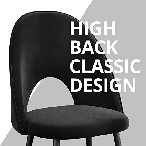 Cozy Castle Kitchen & Dining Room Chairs, Velvet Mid Century Dining Chairs With High Back, Kitchen Chairs Set Of 2, Black #TOP3