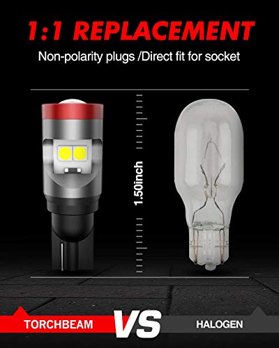 Image of Torchbeam 912 921 LED Bulb T15 Backup Light Bulbs Extremely Bright 3030 SMD Chipsets Error-Free 906 W16W for Back up Brake Reverse Lights 6000K Xenon White (Pack of 2)