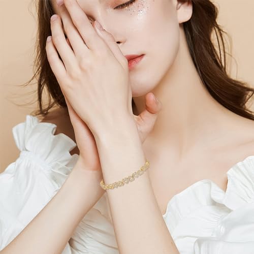 Classic Fashion Tennis Bracelet for Women, White Gold Plated Marquise Teardrop Cubic Zirconia Bridal Wedding Bracelet for Party Prom3