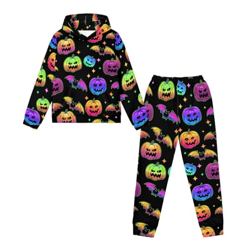 Girls Sweatsuit Set Size 5-12 2 Piece Kids Sweatshirt and Jogger Sweatpants Outfits Halloween Boys Sweat Set
