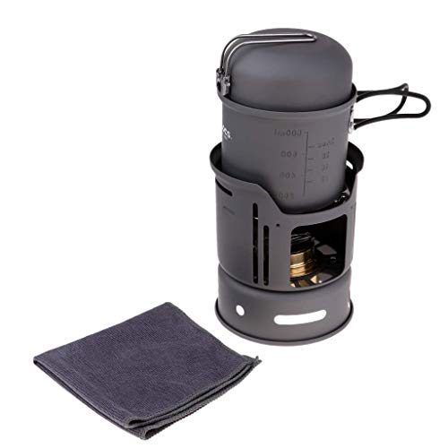 Réchaud à alcool compact avec casserole emboîtable pour cuisine de camping - 4
