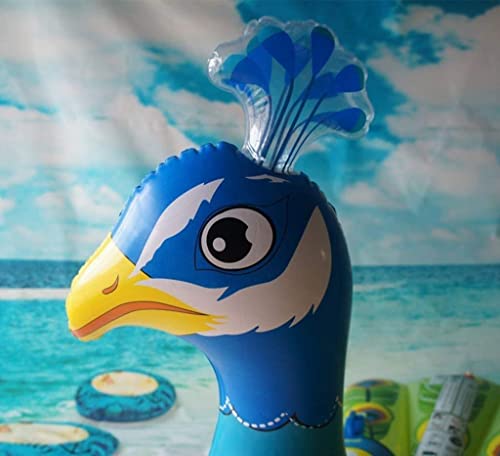 Pelotón Flotante de Pavo Real Inflable, Flotador Inflable de Piscina 76 ", Flotador de Piscina de Cama Flotante para Adultos, Juguete de Fiesta de Playa de Verano