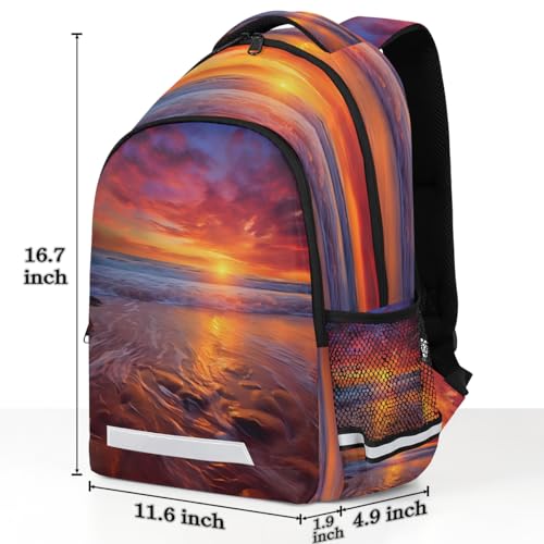 Dusk Pattern Kids Backpack for Girls Elementary Primary Middle School Bag for Teens Childs Beach Bookbag Back to School Bag2