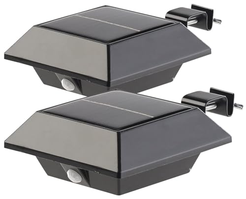Lunartec 2 lampes solaires à LED pour gouttière 160 lm / 2 W avec capteur PIR - Noir