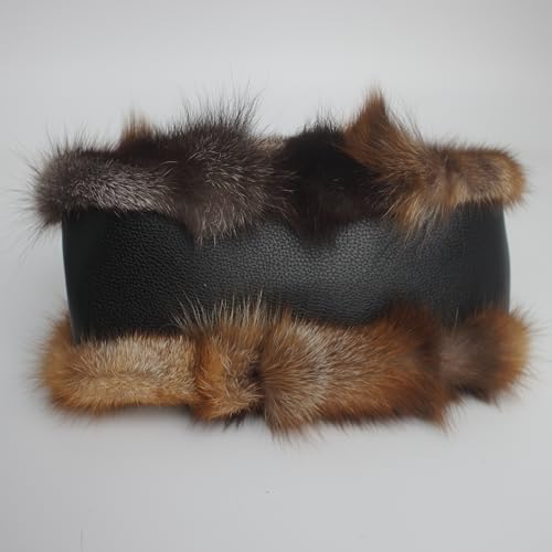 Image of Luxurious Fashion Natural Fox Fur with Hair Handbag for Women and Ladies