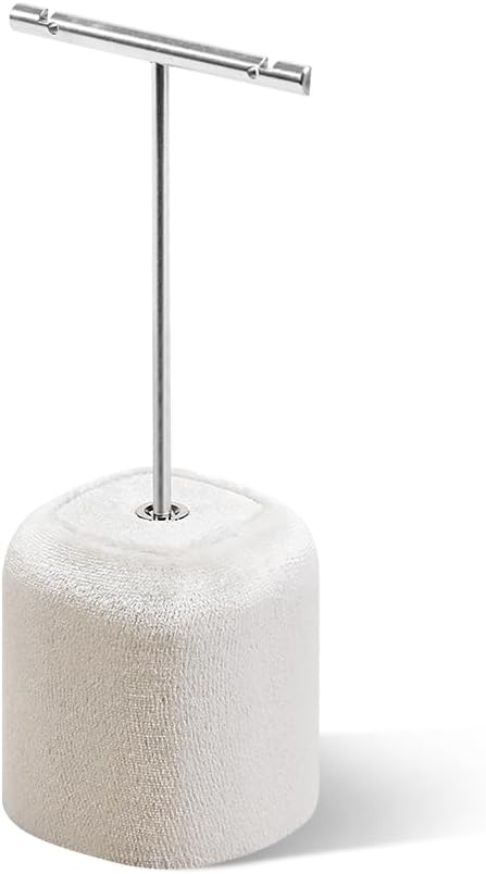 Velvet Jewelry Display Holder, Ring Earring Stand for Jewelry Store Counter Display, 3 Sizes (Beige, Earring Stand-S)