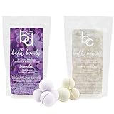 Belle & Beau Luxe All-Natural Hemp Amber Vanilla and Lavender Bath Bombs - Loaded with Organic Hemp Seed Oil, Vanilla Extract, and Shea Butter. 8 Count Each Scent, 16 Total -  BB BELLE & BEAU LUXE