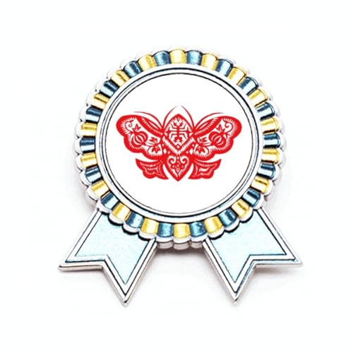Broche chinoise en papier rouge et métal M pour sublimer vos tenues de fête