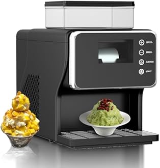 Shaved Ice Machine, Portable Ice Maker with Rapid Cooling and Food-Grade Stainless Steel Material, Adjustable Snowflake Ice Making Speed, Ice Cream Maker for Home, Office, Restaurant, Bar, Party