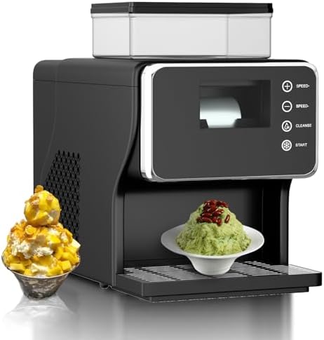 Shaved Ice Maker, Portable Ice Maker with Fast Cooling and Food Grade Stainless Steel Material, Adjustable Speed for Snowflake Ice Maker, Ice Maker