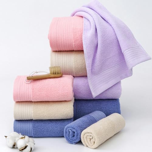 Serviette de bain pur coton torsadé violet de qualité supérieure