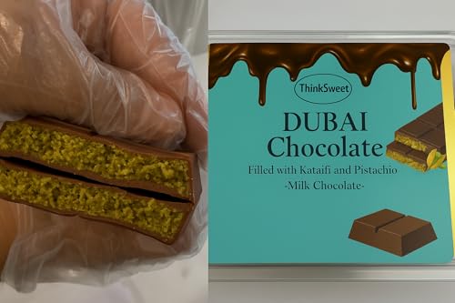 Kosher Cholov Yisroel Dubai Chocolate Bar – Dark & Milk Chocolate Filled with Kataifi and Pistachio Cream | Authentic Dubai Style Chocolate Gift (Milk Chocolate)