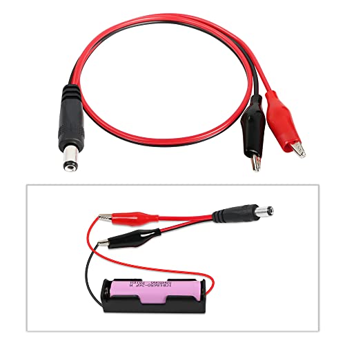 Image of Alligator Clip Jumper Probe to DC 5.5x2.1mm Male and Female Test Wre 18AWG Adapter Red and Black Wire Alligator Clip Test Wire 50 cm for Testing The Circuit (DC Male +DC Female)