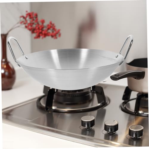 Wok de acero inoxidable con dos asas y fondo redondo miniatura 6