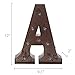 Barnyard Designs Metal Marquee Letter A Light Up Wall Initial Wedding, Home and Bar Decoration 12” (Rust)