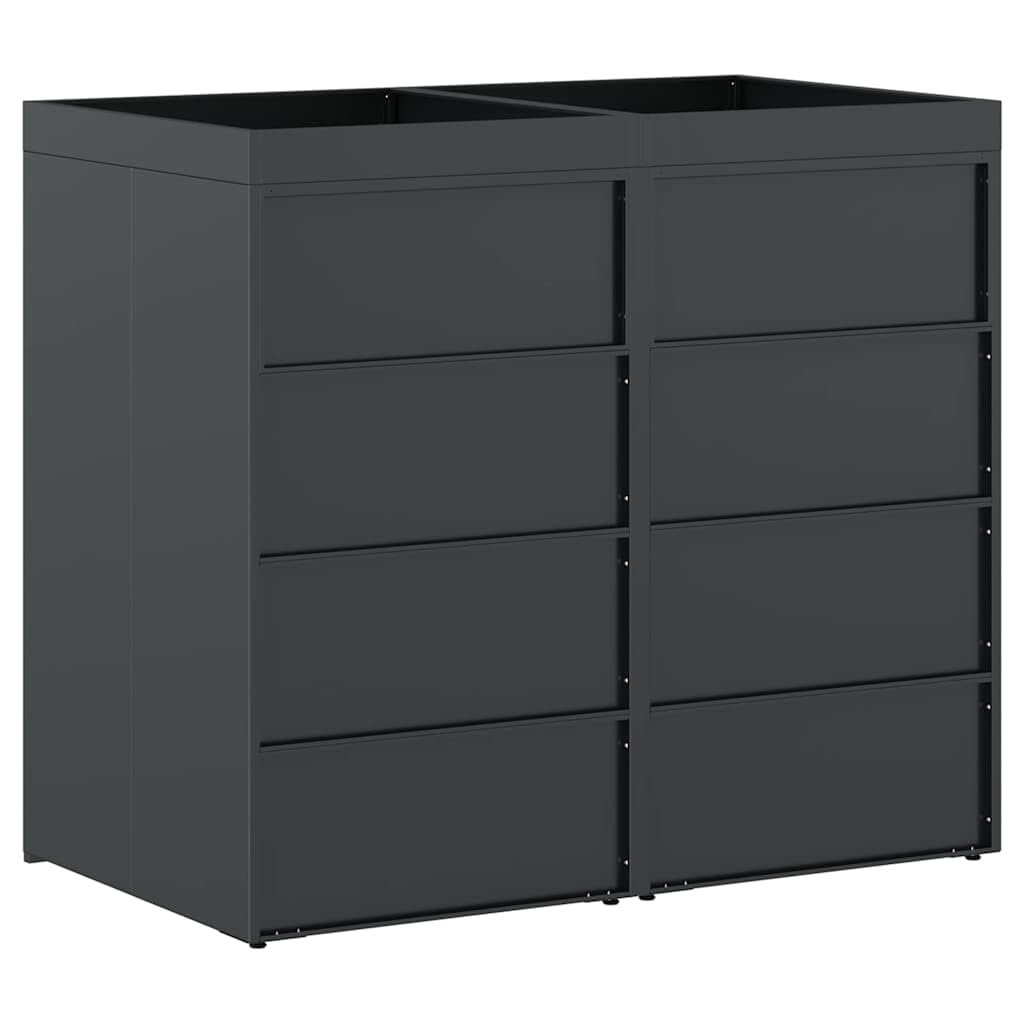 Genérico Almacenamiento de Cubos Wheelie para 2 Cubos Antracita,Casa y jardín,Productos del hogar,Accesorios para contenedores de residuos,Soportes para contenedores de residuos-3394743