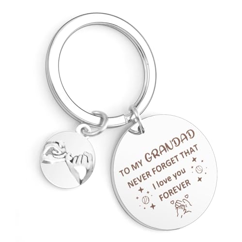 Gishnia Grandad Gifts - Personalised Great Grandad Birthday Christmas Father's Day Gifts from Grandchildren Keyring,Presents for Grandads