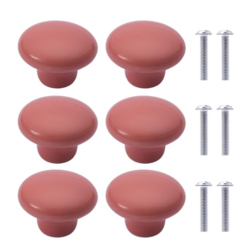 NAKUPENDA 6Pcs Boutons de Meuble en Céramique Boutons de Tiroir de Placard en Céramique en Forme de Ronds Poignées pour Armoires de Cuisine de Bibliothèque...
