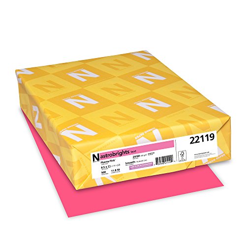 Astrobrights Color Paper, 24 lb Bond Weight, 8.5 x 11, Plasma Pink, 500/Ream