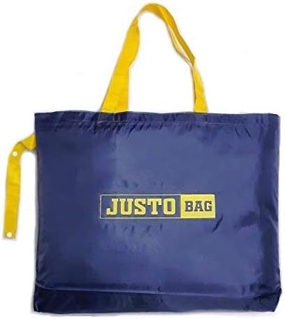 Women's Polyester Navy Blue Lightweight Foldable Eco-Friendly Reusable Supermarket Bag with Nylon Handles (Large, 20x16x4-Inches)
