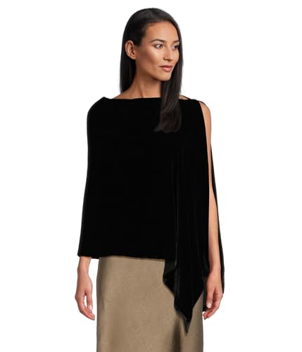 Eileen Fisher, Women's, Velvet Poncho, Black, One Size