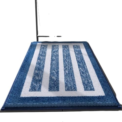 Tapis de bain absorbant antidérapant bleu lavable en machine 61x91 - 2