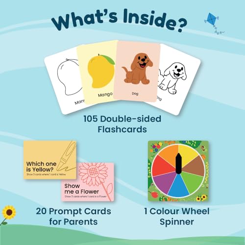 Image of Cottage of Colours, Flash Cards for Toddlers, Educational Montessori Toys, Preschool Learning with a Color Wheel Spinner, Explore Fruits, Vegetables, Bugs Birthday Gifts for Kids 2,3,4 Years