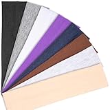Headbands for Women, 8 PCS Elastic Head Bands for Women's Hair, Premium Workout Headbands for Women Non Slip, Fashion Stretchy Soft Cotton Cloth Fabric Sports Sweat Band for Yoga Running