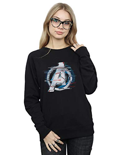 Marvel Women's Avengers Endgame Team Tech Logo Sweatshirt Black Medium