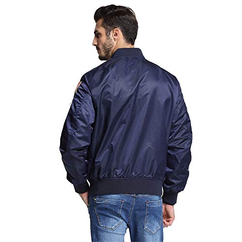 Image of CORIRESHA Mens NASA Embroidery Badge Slim Fit Bomber Jackets Zipper Windbreaker