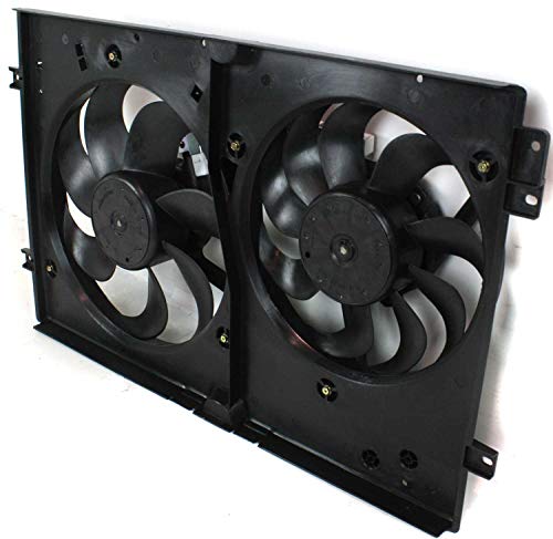 Evan-Fischer Radiator Fan Shroud Assembly Compatible With 1999-2005 Volkswagen Jetta Dual #TOP1