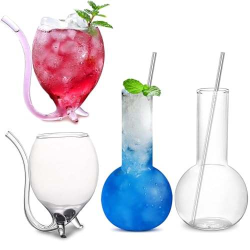 Set de 2 vasos de cóctel vampiro con sorbete creativo miniatura 1