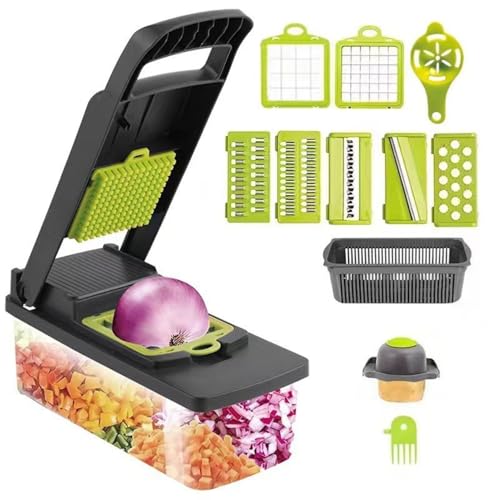 プロ料理人推薦 スライサー 千切り 1台8役 多機能 野菜調理器 キャベツ 大根おろし しりしり器 ハンドガード付き 卵白分離器 プログレード やさしいおろし器 (グレー,14)