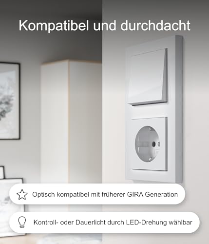 GIRA 329603 Wippe Reinweiß glänzend | hochwertige Schalterwippe | schwimmende Lagerung | harmonisches Spaltmaß | moderne Optik | kompatibel mit GIRA Schaltern | Profi Elektroinstallation