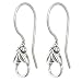 Dreambell 4 pcs .925 Sterling Silver Flower Leaf Hook Earwires Chandelier Earring Connector / Findings / Antique