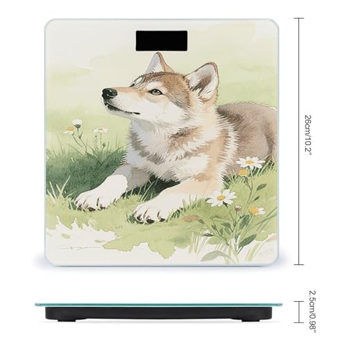 Báscula Digital de Baño Watercolor Wolf Cub miniatura 2